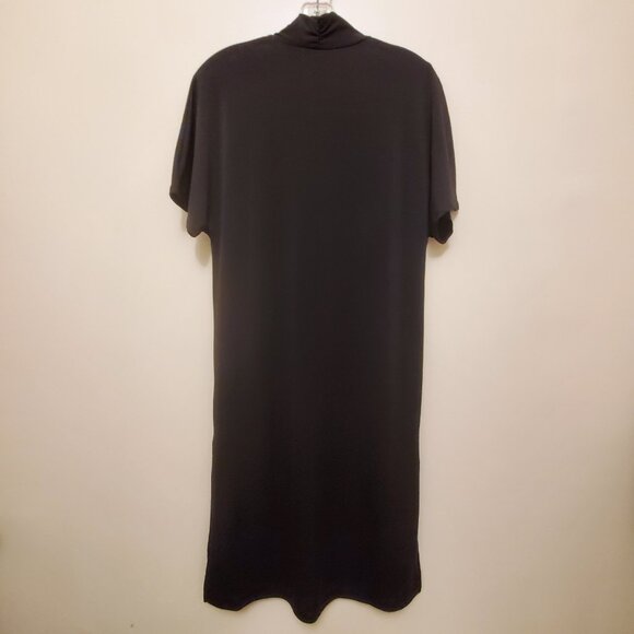 H&M Women’s Black Dolman Sleeve V-Neck Midi Shift Dress - XS - Picture 6 of 11